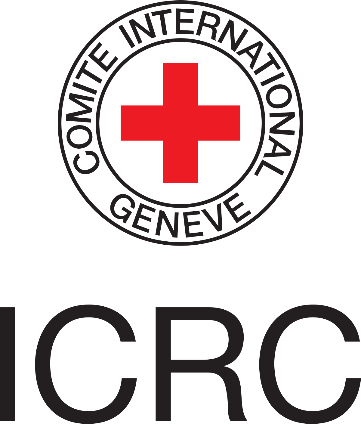 Logo of the International Committee of the Red Cross with a red cross symbol on a white background.