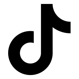 Black TikTok logo on a transparent background